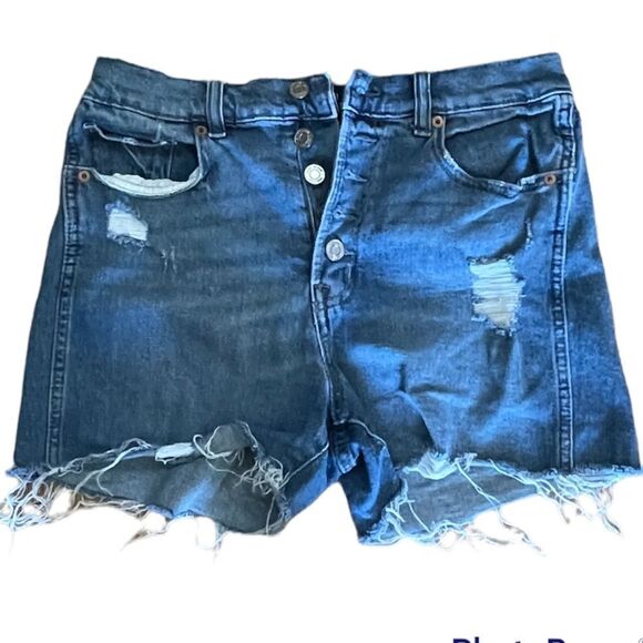 GAP High Waisted Button Fly Destroyed Denim Shorts - size 6 - Picture 1 of 4